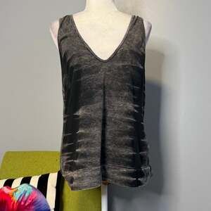 Hard Tail Black Gray Tie Dye Tank Top Cotton Modal Silk